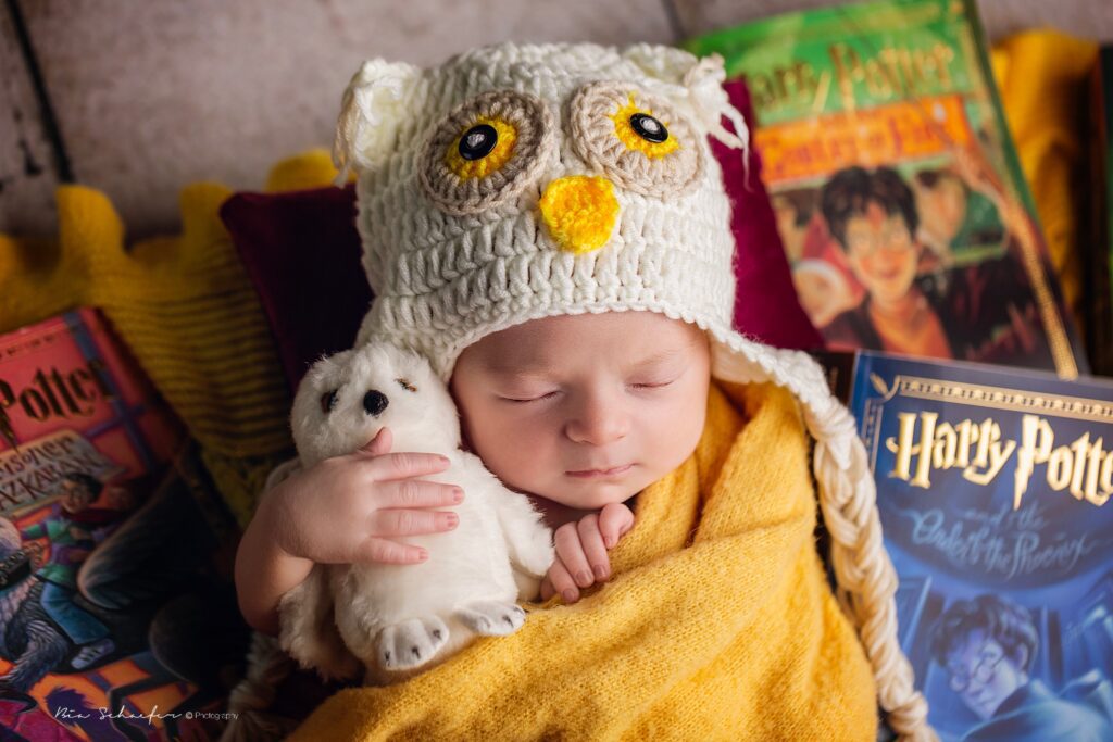 Harry Potter themed newborn session in Orlando and Central Florida. 